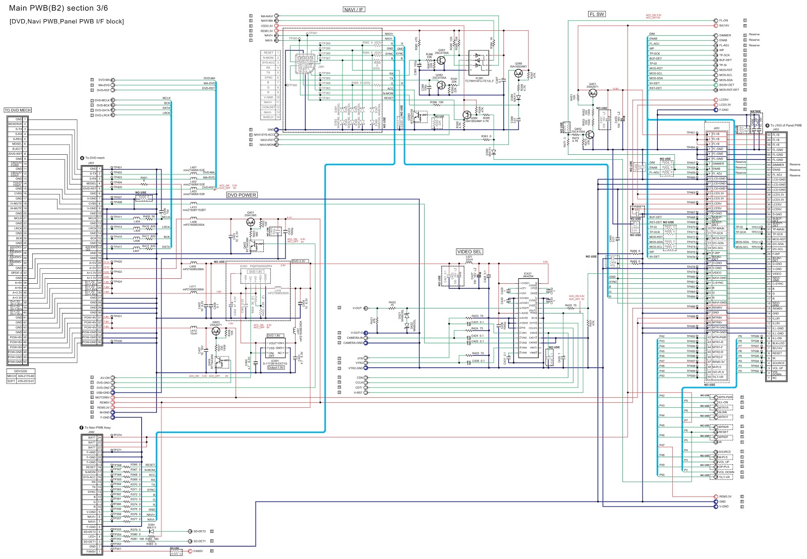 Schematic Diagrams: Clarion NX700, Clarion NX700E - 2-DIN Memory