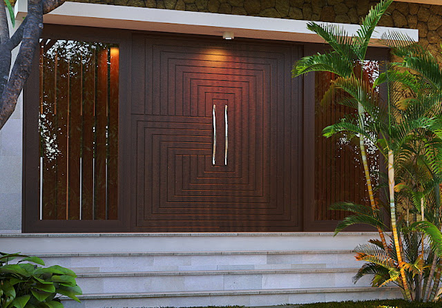 Contoh model pintu pada rumah berdesain minimalis yang elegan