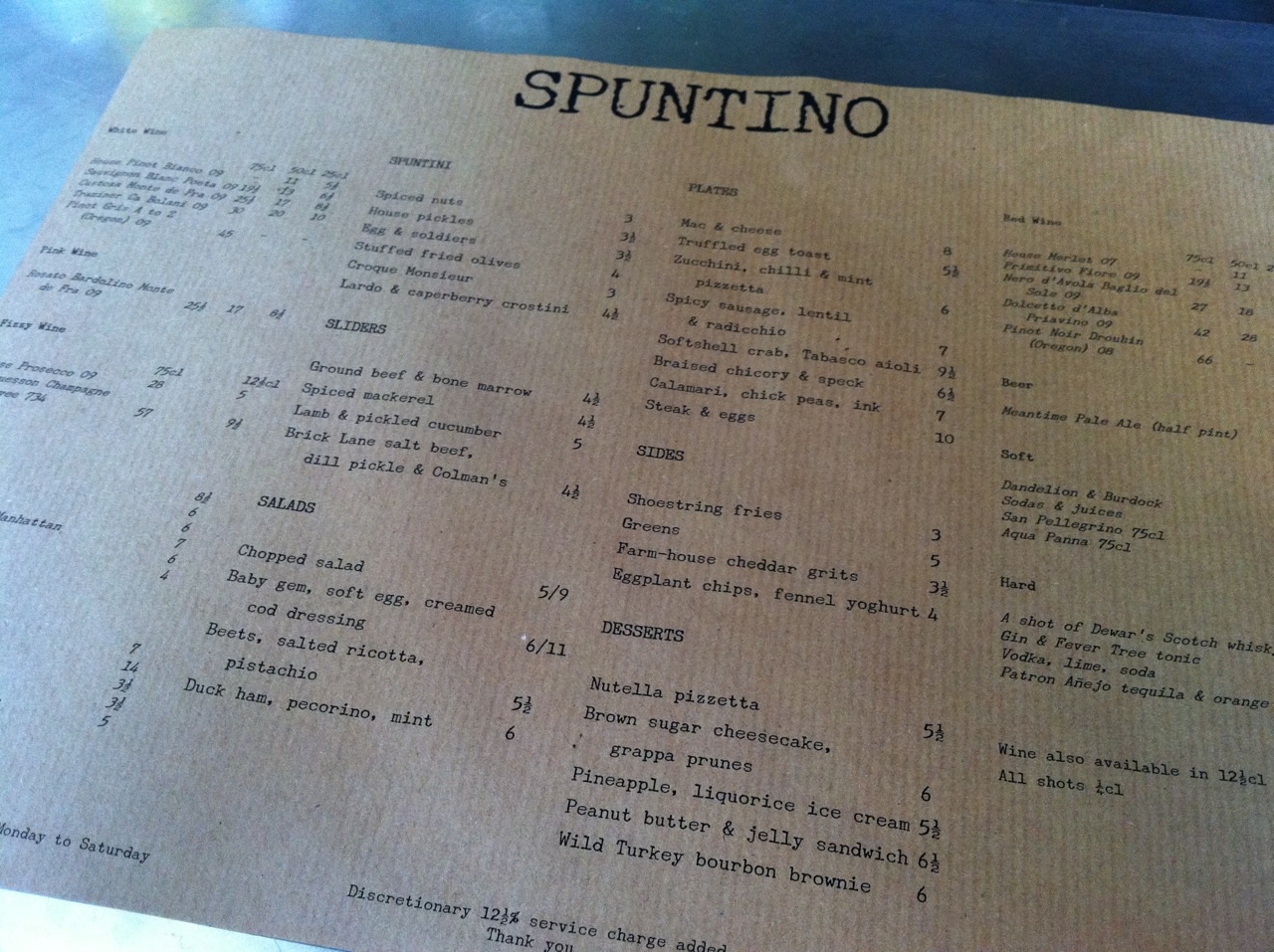 Eat Me Spuntino Rupert St, W1