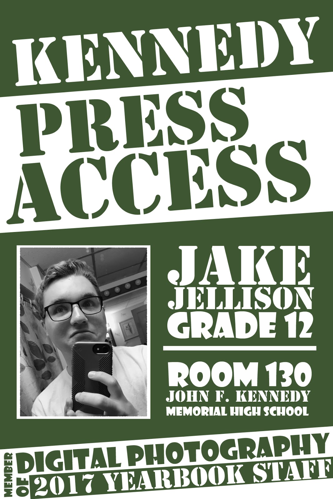 JFKMHS Digital Photo & Yearbook 2018 Making a Press Pass