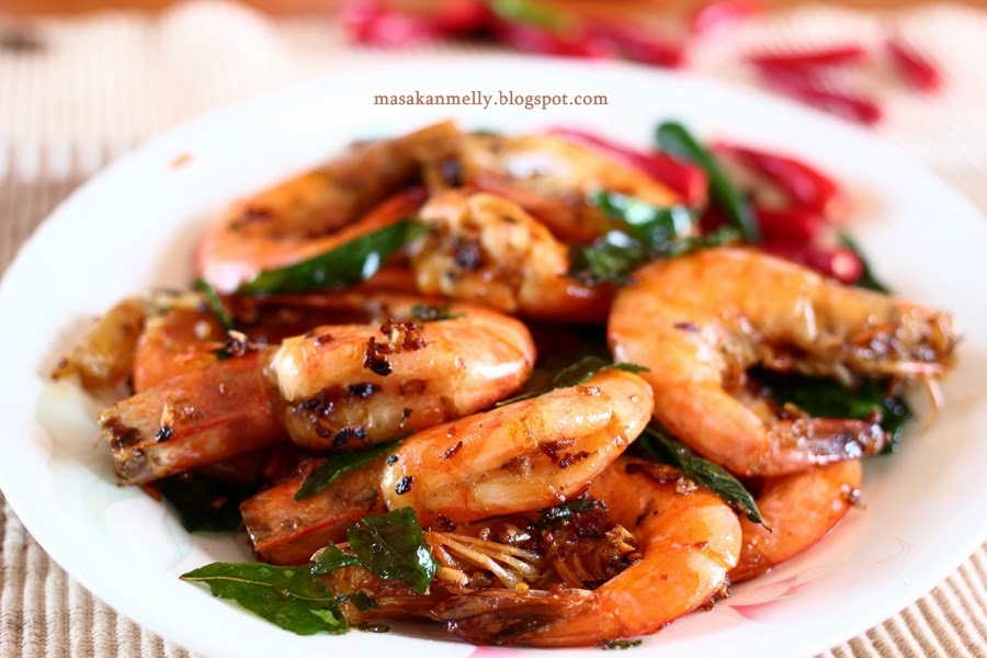 Masakan Melly Butter Prawns Chinese Style With Egg Floss