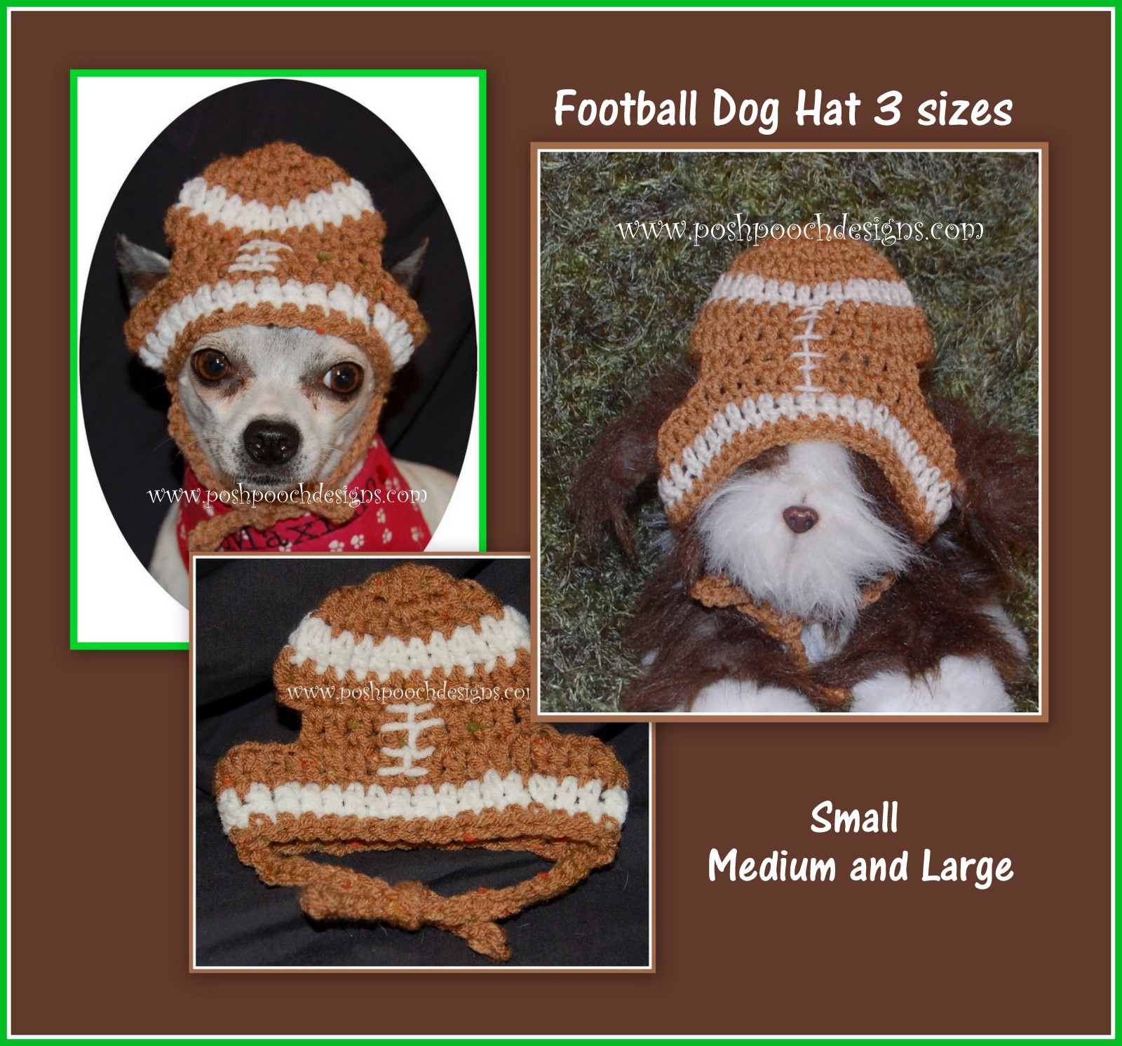 Posh Pooch Designs Dog Hat Crochet Patterns For Small, Medium and Large Dogs Posh Pooch Designs