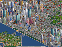 A city from Open Transport Tycoon Deluxe