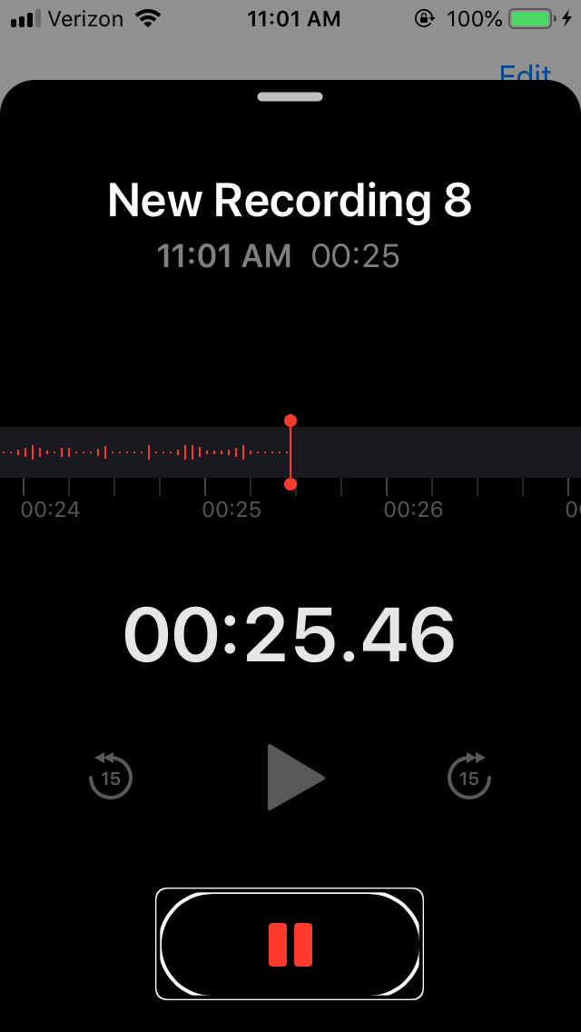 How to pause and resume a voice recording in iPhone on iOS 12