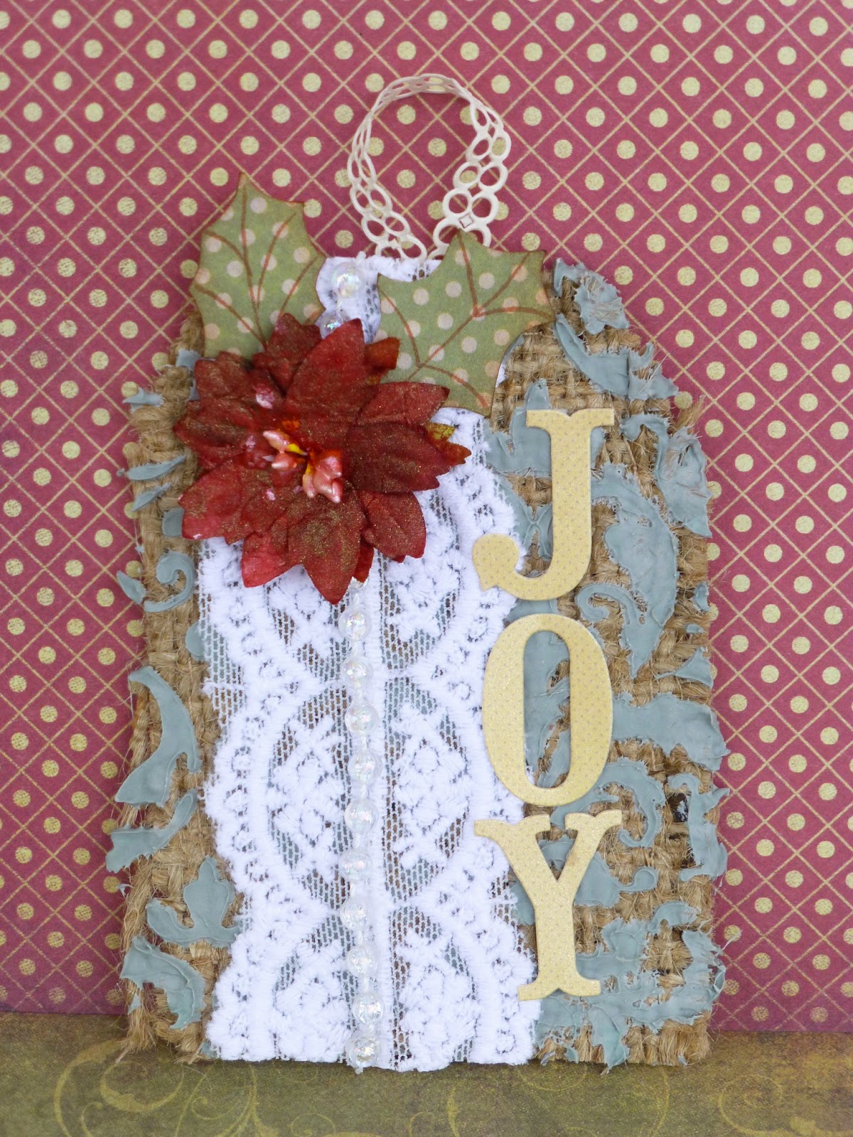 Bonjour Scrap Burlap Tag