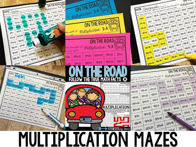 Looking for new ways to get your students working on their math facts? Try these multiplication mazes. Students follow the path of true math facts from start to finish.