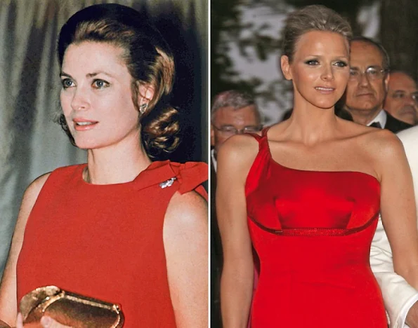 Princess Grace Kelly and Princess Charlene style fashions wore dress, weddings dress, diamond tiara