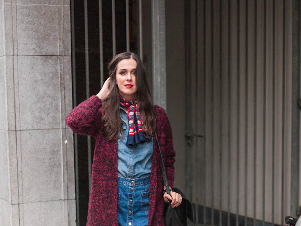 Outfit: double denim and neckscarf