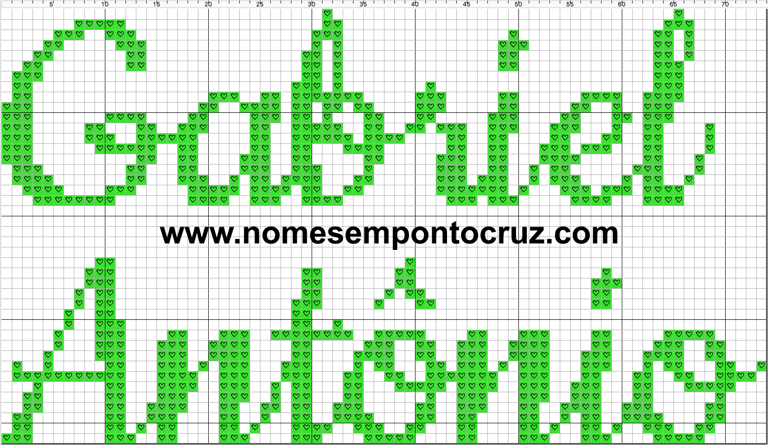 Gráficos de Nomes em Ponto Cruz: Nome Gabriel Antônio em Ponto Cruz