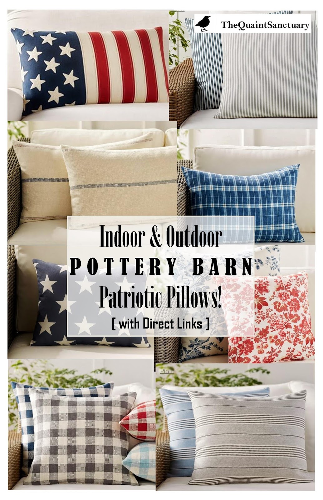 The Quaint Sanctuary { Cozy Indoor & Outdoor Patriotic Pillows from