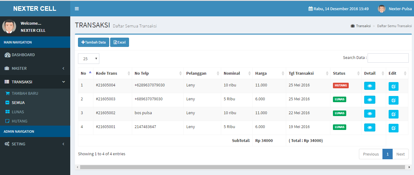 Download Sourcode PULSAQU Aplikasi Untuk mencatat