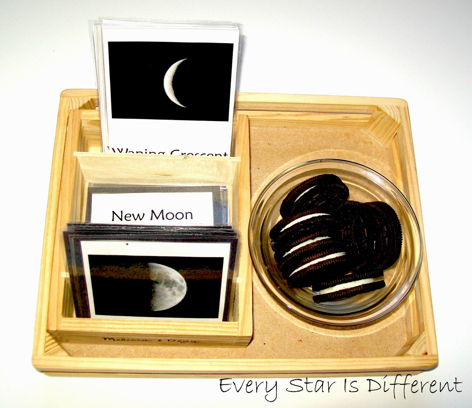Moon phases with Oreos.