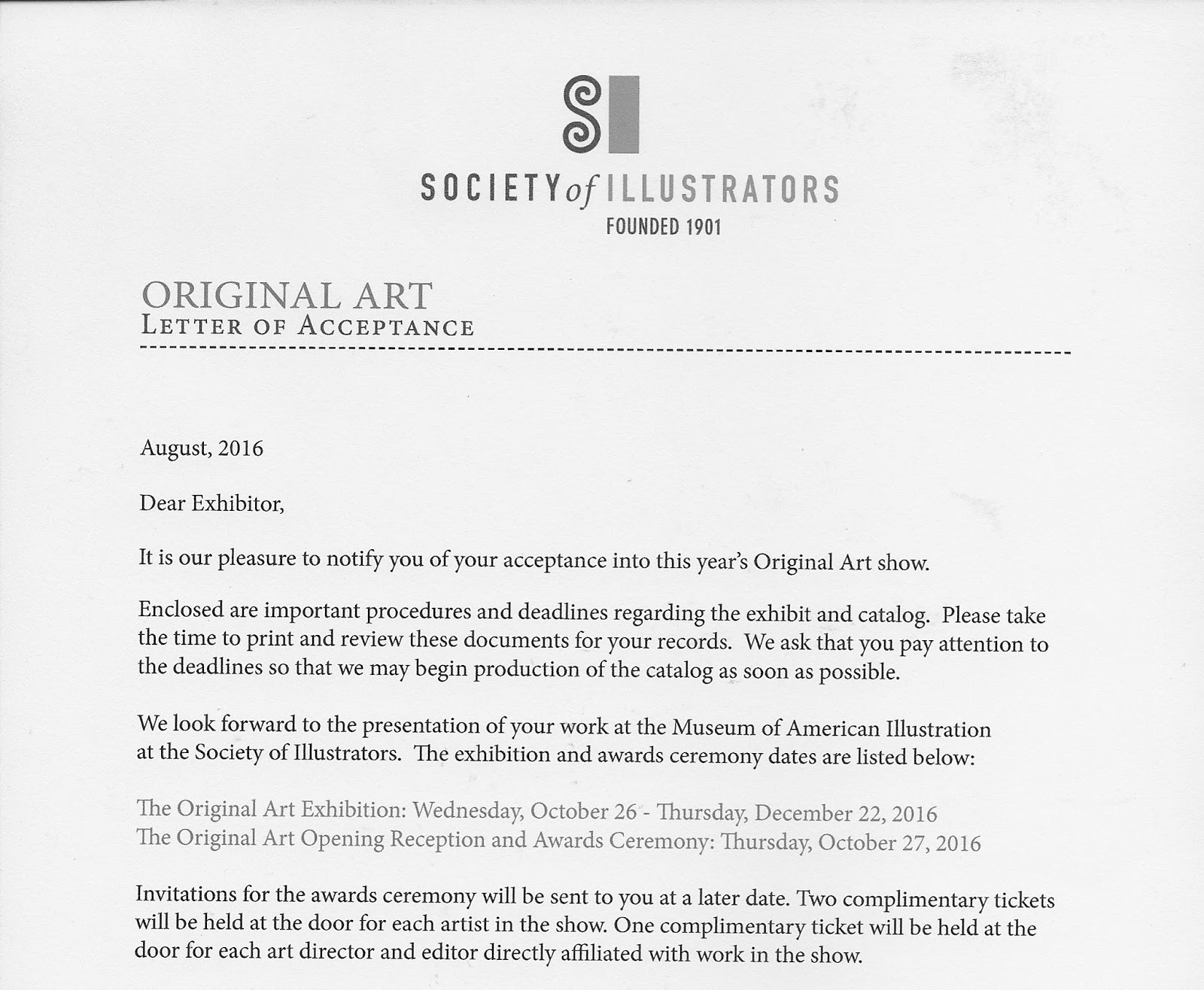 letter of acceptance for school