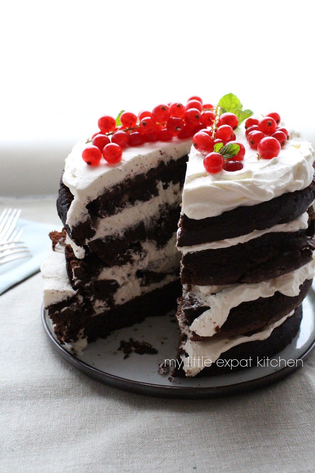 My Little Expat Kitchen Naked chocolate layer cake with