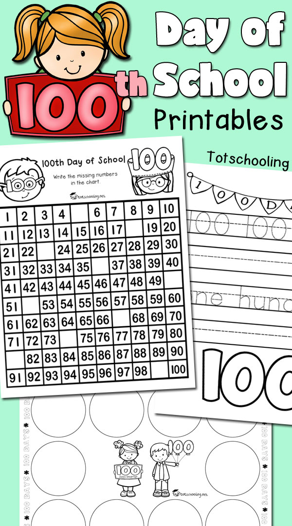 100th Day Of School Printables Totschooling Toddler Preschool 