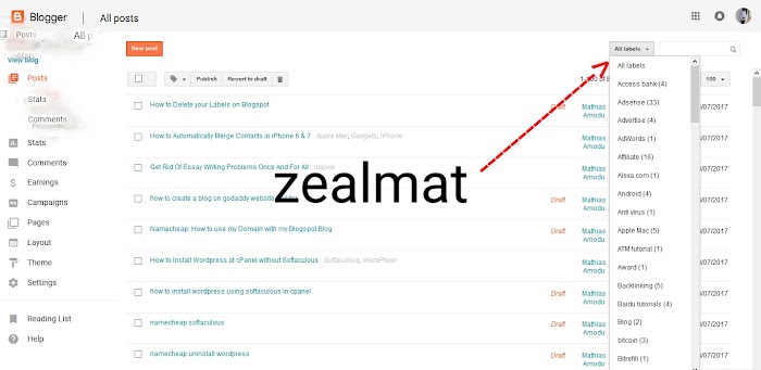 How to Delete your Labels on Blogspot