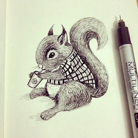 15-Baby-Squirrel-Thiago-Bianchini-Eclectic-Collection-of-Drawings-and-Illustrations-www-designstack-co