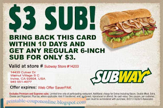 Free Printable Subway Coupons Free Printable Subway Coupons