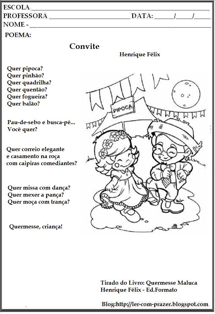 Ler com prazer: Festas Juninas - Poesias, Trabalhos e atividades...