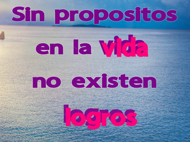 Sin propósitos en la vida no existen logros Sin propósitos en la vida no existen logros