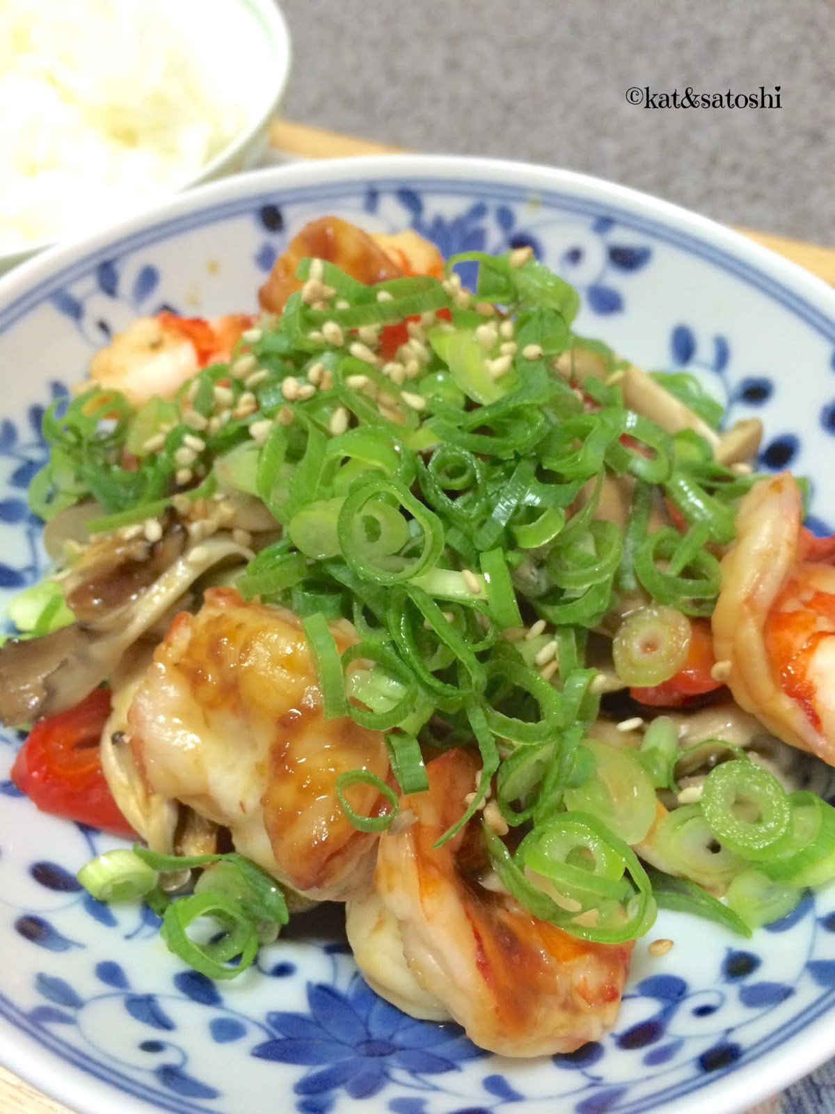 Our Adventures in Japan hoisin shrimp with bok choy, shiitakes & peppers