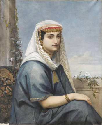 Jeune femme en costume d'albanaise