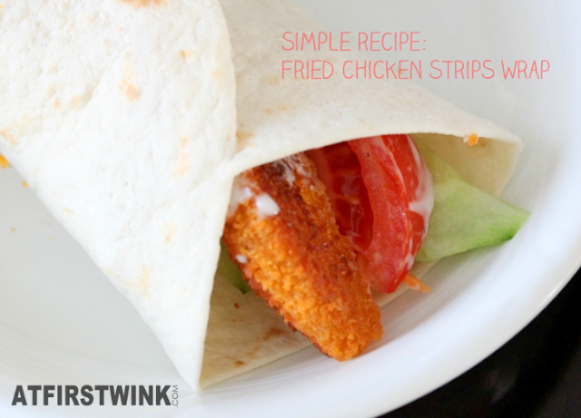 simple recipe for hot days: fried chicken strips wrap