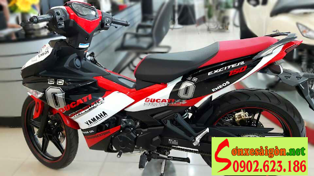 Mẫu Sơn tem đấu Exciter 150 Ducati màu trắng đỏ đen