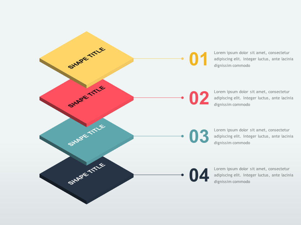 Vertical Rhombus Layers PowerPoint Templates - PowerPoint Free