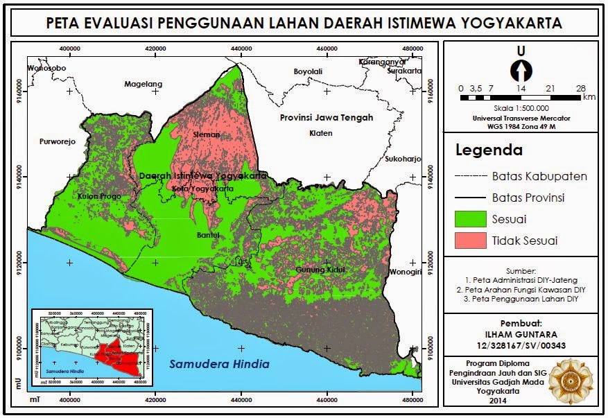 Peta Evaluasi Penggunaan Lahan Daerah Istimewa Yogyakarta www.guntara.com
