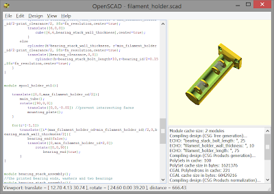 Think3dPrint3d: OpenSCAD - Intro and Example: Designing a filament holder