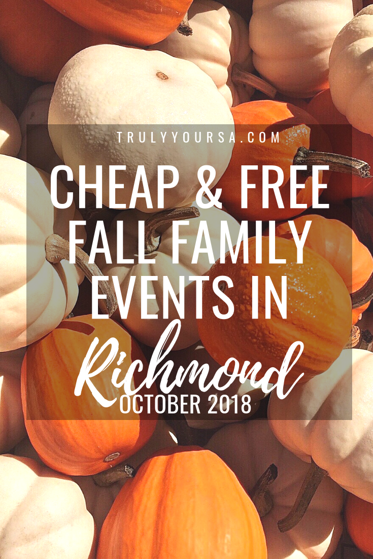 One of the main reasons I love living so close to Richmond is all of the events that go on all year long. TONS of these events are free and great for families looking to get out of the house this time of year. I've rounded up a few events for the rest of October that are sure to be a great time without sending your wallet screaming for the hills! #RVA #RVAevents #fallfun #fallevents