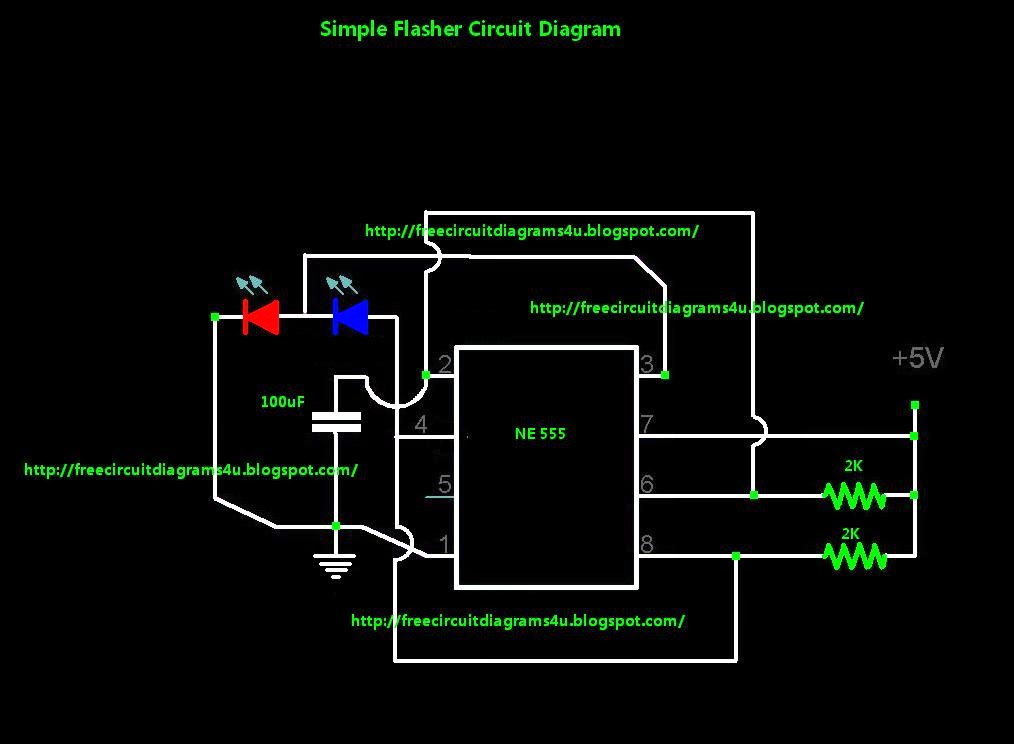 FREE CIRCUIT DIAGRAMS 4U: Simple Flasher Circuit Diagram
