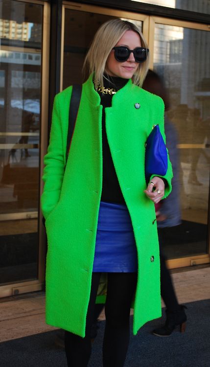 neon green coat