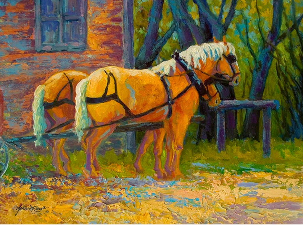 caballos-pintados-con-espatula caballos-impresionismo-contemporaneo