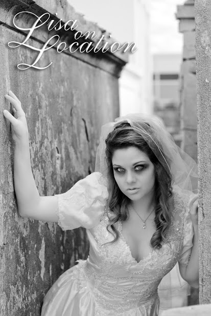 Infrared trash the dress bridal photo shoot in Saint Louis Cemetery, New Orleans, Louisiana, by Lisa On Location photography