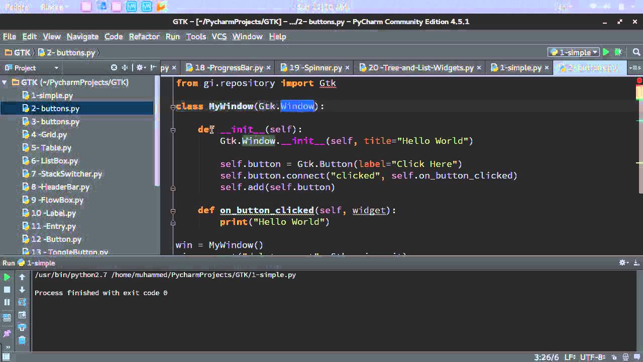 Python GUI GTK+ 161 الواجهات الرسومية | كورسات بالعربي