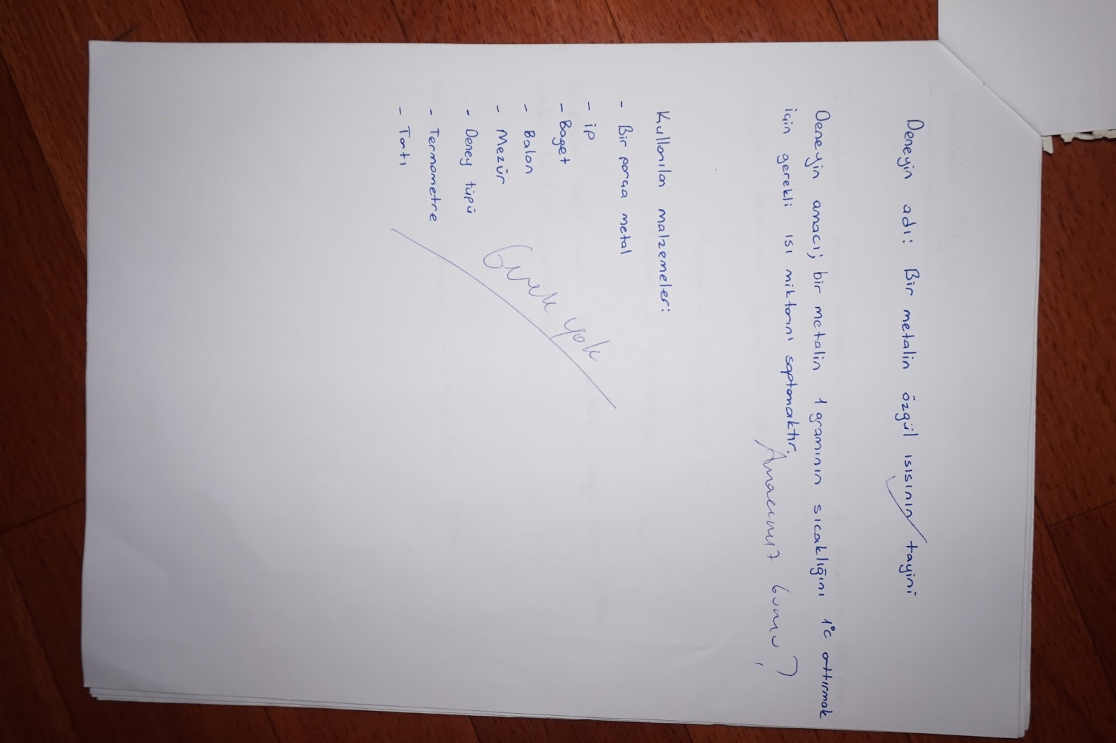 Hacettepe Bir Metalin Ozgul Isisinin Tayini Genel Kimya Deney Raporu Ornegi