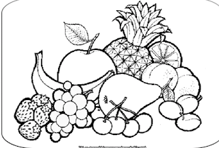 Sketsa Buah-buahan hitam putih menggunakan pensil Sketsa Buah-buahan hitam putih menggunakan pensil