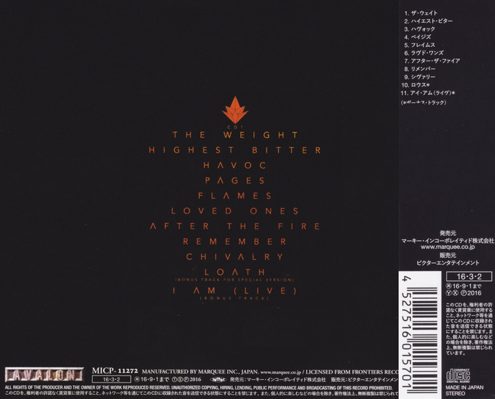 CIRCUS MAXIMUS - Havoc [Japanese Edition] (2016) back