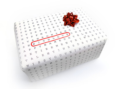 gift wrap paper where you circle the appropriate greeting (out of 20 choices)