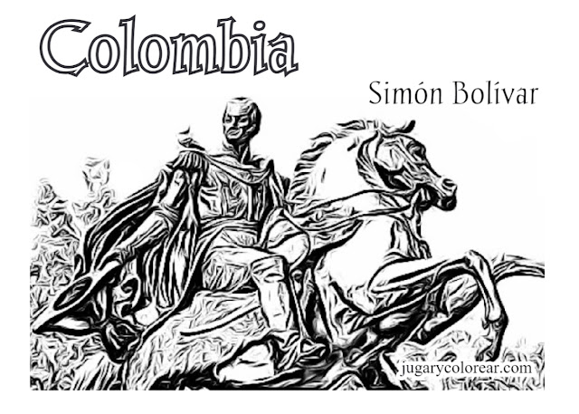 colorear Simón Bolívar Colombia