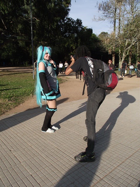 cosplay posando para um fotógrafo