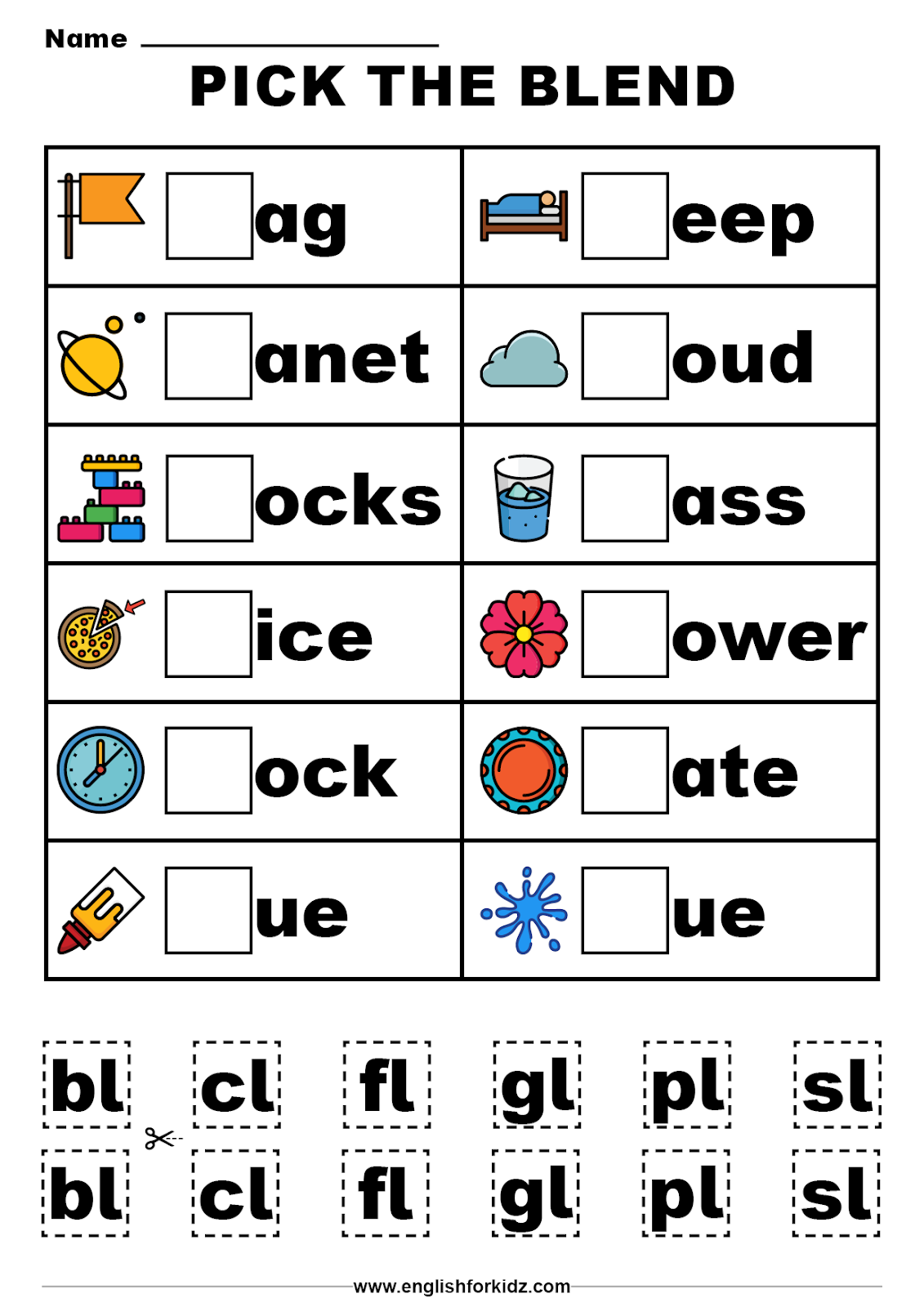 Bl And Cl Blends Worksheet