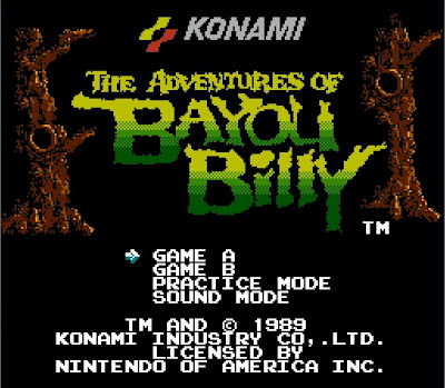 The Adventures of Bayou Billy title screen