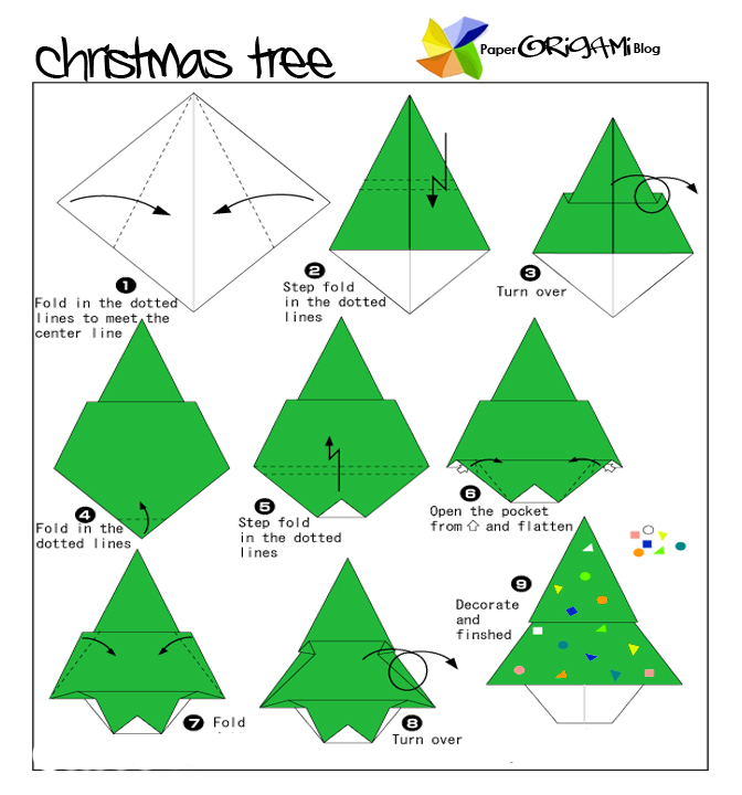 easy origami xmas Christmas tree origami Paper Craft