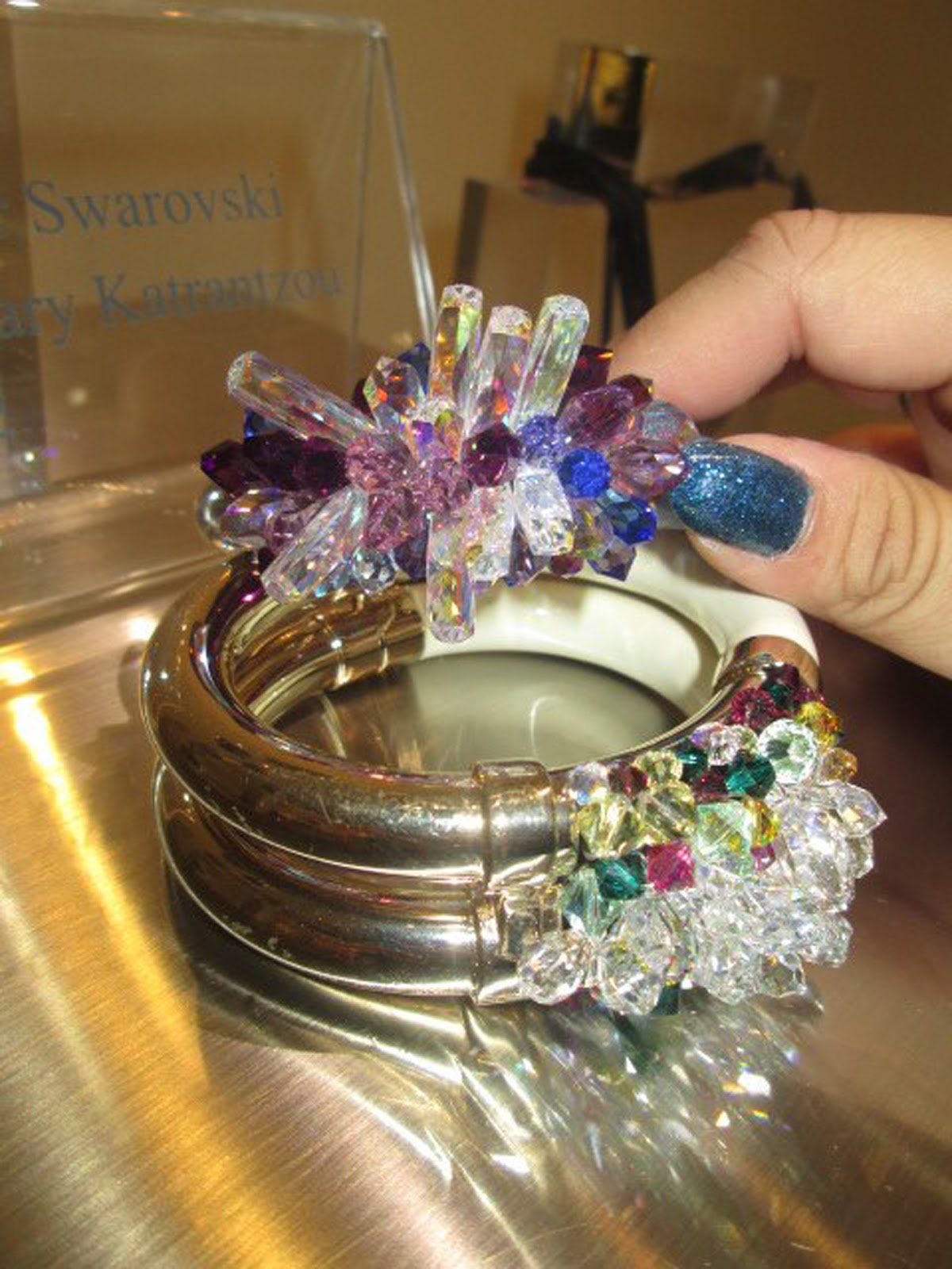 耐熱 二層 足あとぐらす (M) フェリシモ スワロフスキー 127粒の