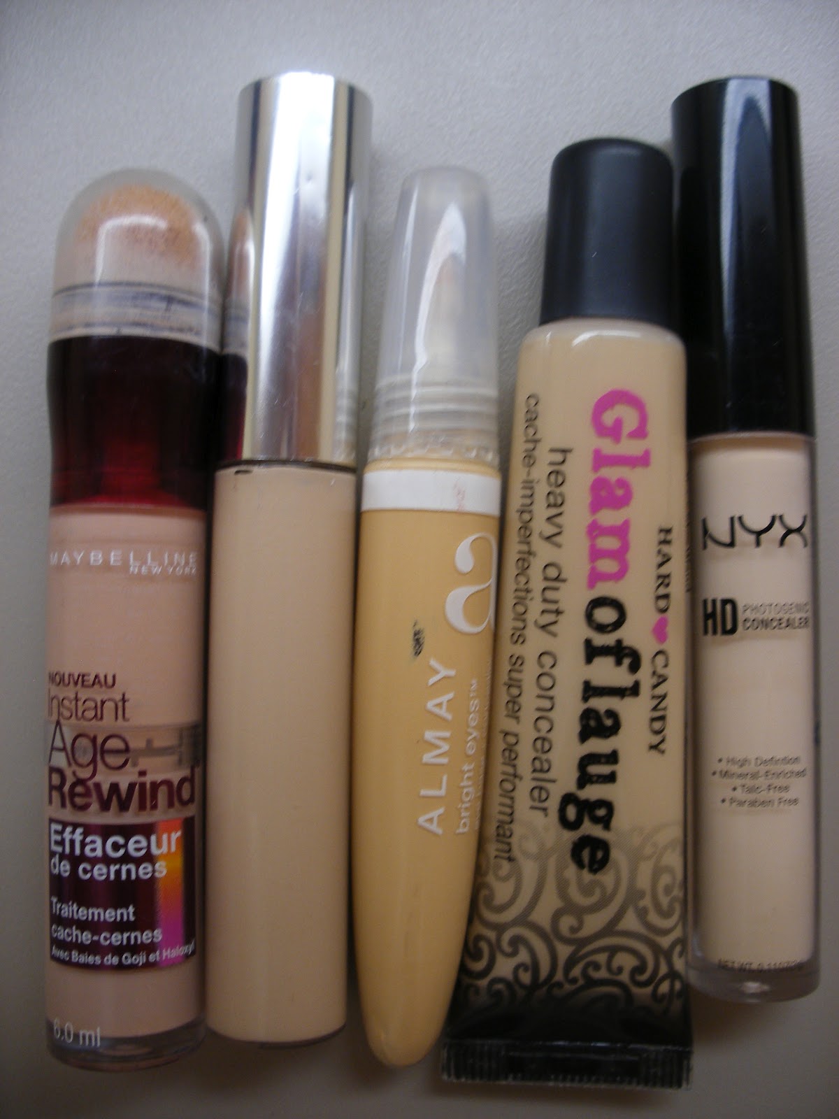 Pretties and Pearls Review Concealers NYX, Covergirl, Hard Candy