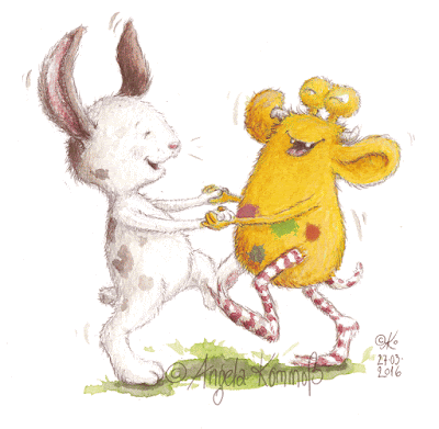 Osterhase, Kinderbuchillustration, Pumpf Loni, Hase, Kommoß, Kommoss, illustration, monster