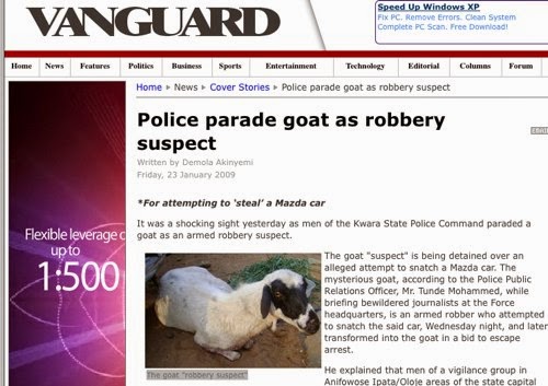 nigerian goat Choi! Twitter facts account @Uberfacts ridicules our Nigerian police